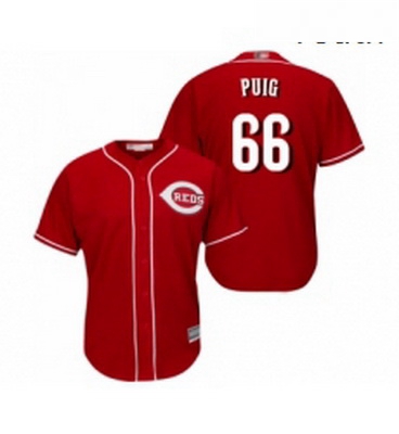 Youth Cincinnati Reds 66 Yasiel Puig Replica Red Alternate Cool Base Baseball Jersey