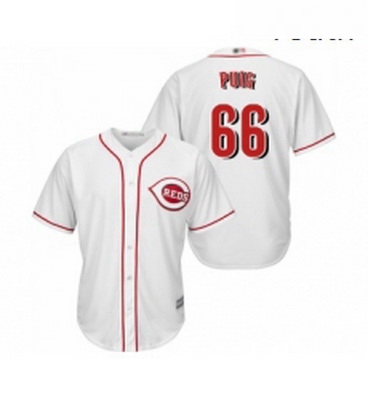 Youth Cincinnati Reds 66 Yasiel Puig Replica White Home Cool Base Baseball Jersey