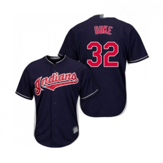 Youth Cleveland Indians 32 Zach Duke Replica Navy Blue Alternate 1 Cool Base Baseball Jersey