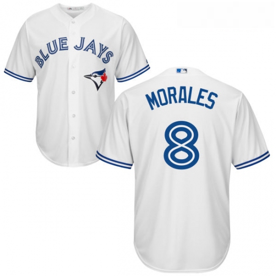 Youth Majestic Toronto Blue Jays 8 Kendrys Morales Authentic White Home MLB Jersey