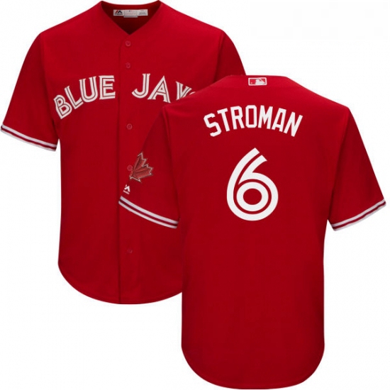 Youth Majestic Toronto Blue Jays 6 Marcus Stroman Replica Scarlet Alternate MLB Jersey