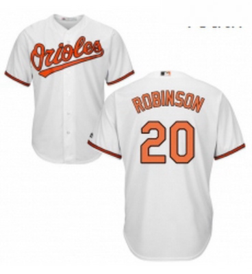 Youth Majestic Baltimore Orioles 20 Frank Robinson Authentic White Home Cool Base MLB Jersey