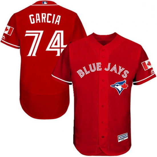 Mens Majestic Toronto Blue Jays 74 Jaime Garcia Scarlet Alternate Flex Base Authentic Collection MLB