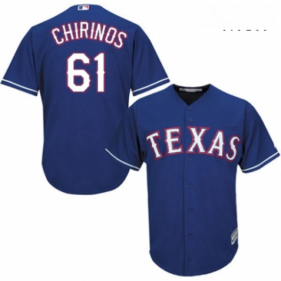 Mens Majestic Texas Rangers 61 Robinson Chirinos Replica Royal Blue Alternate 2 Cool Base MLB Jersey