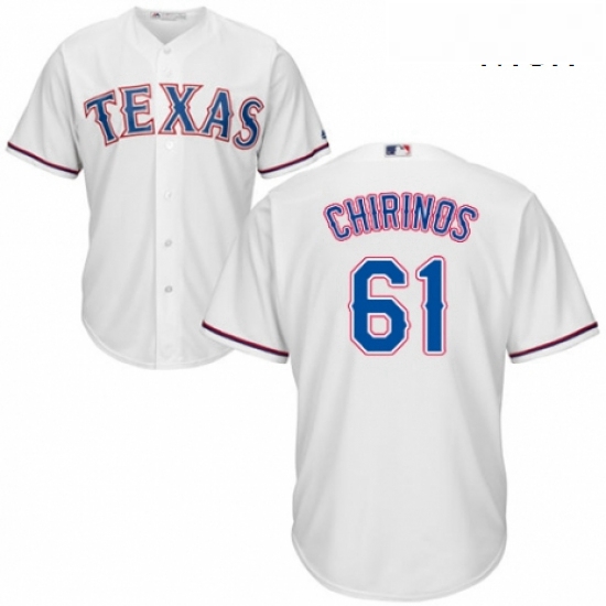 Mens Majestic Texas Rangers 61 Robinson Chirinos Replica White Home Cool Base MLB Jersey