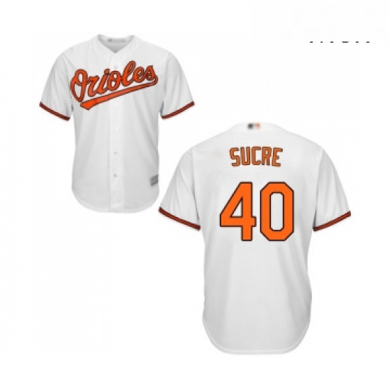 Mens Baltimore Orioles 40 Jesus Sucre Replica White Home Cool Base Baseball Jersey