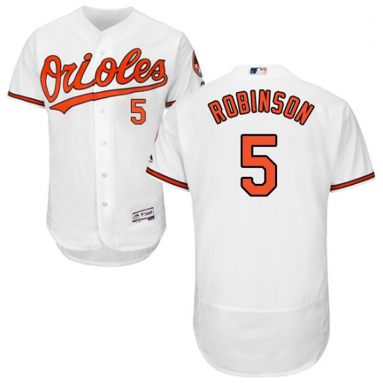 Mens Majestic Baltimore Orioles 5 Brooks Robinson White Home Flex Base Authentic Collection MLB Jers