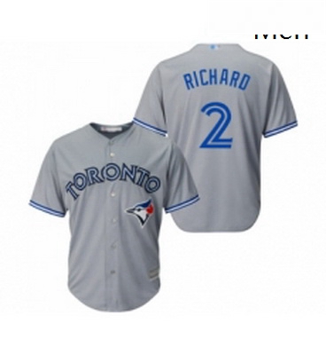 Mens Toronto Blue Jays 2 Clayton Richard Replica Grey Road Baseball Jersey