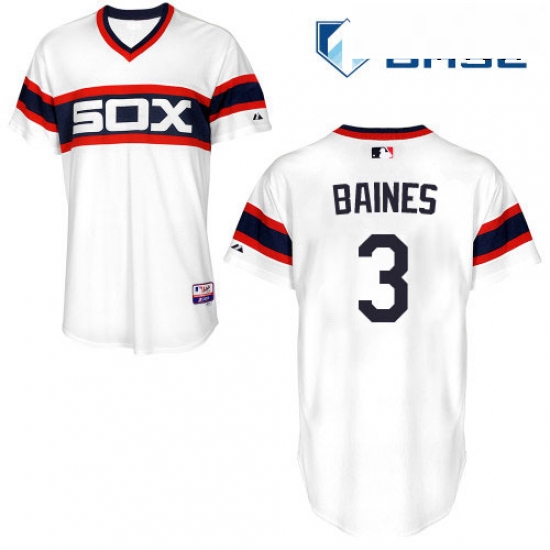 Mens Majestic Chicago White Sox 3 Harold Baines Replica White 2013 Alternate Home Cool Base MLB Jers