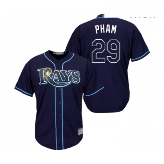 Mens Tampa Bay Rays 29 Tommy Pham Replica Navy Blue Alternate Cool Base Baseball Jersey