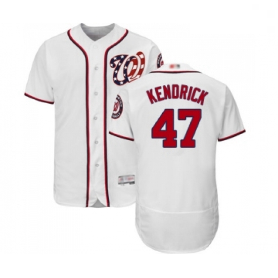 Mens Washington Nationals 47 Howie Kendrick White Home Flex Base Authentic Collection Baseball Jerse