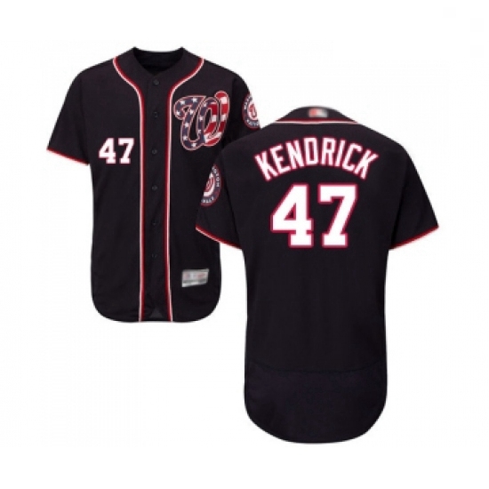 Mens Washington Nationals 47 Howie Kendrick Navy Blue Alternate Flex Base Authentic Collection Baseb