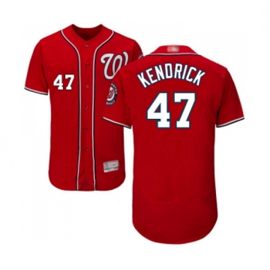 Mens Washington Nationals 47 Howie Kendrick Red Alternate Flex Base Authentic Collection Baseball Je