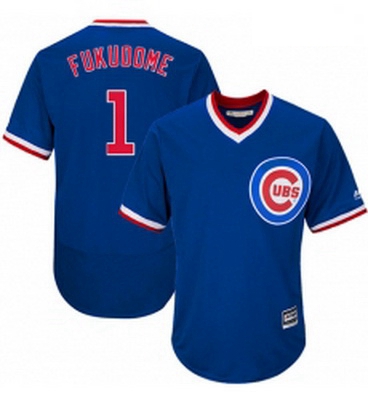 Mens Majestic Chicago Cubs 1 Kosuke Fukudome Royal Blue Flexbase Authentic Collection Cooperstown ML