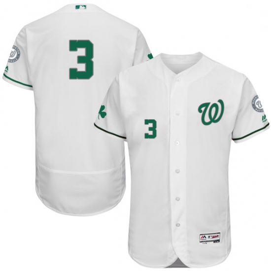 Mens Majestic Washington Nationals 3 Michael Taylor White Celtic Flexbase Authentic Collection MLB J