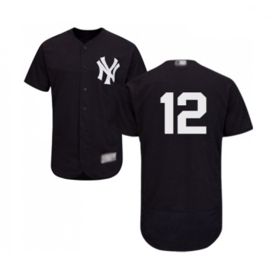 Mens New York Yankees 12 Troy Tulowitzki Navy Blue Alternate Flex Base Authentic Collection Baseball