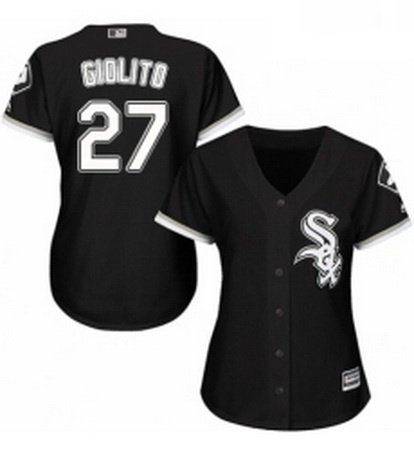 Womens Majestic Chicago White Sox 27 Lucas Giolito Authentic Black Alternate Home Cool Base MLB Jers