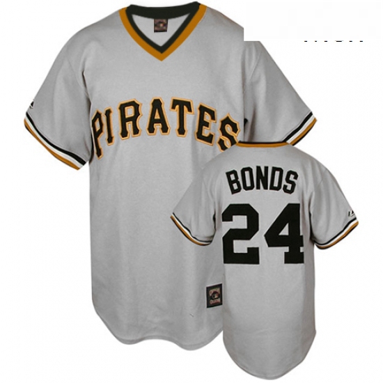 Mens Mitchell and Ness Pittsburgh Pirates 24 Barry Bonds Authentic Grey Throwback MLB Jersey