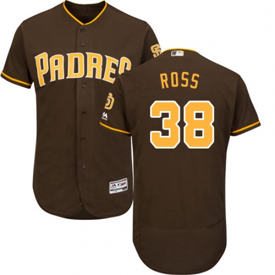 Mens Majestic San Diego Padres 38 Tyson Ross Brown Alternate Flex Base Authentic Collection MLB Jers