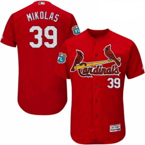 Mens Majestic St Louis Cardinals 39 Miles Mikolas Red Alternate Flex Base Authentic Collection MLB J