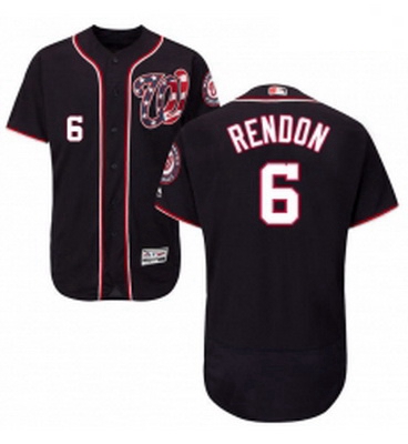 Mens Majestic Washington Nationals 6 Anthony Rendon Navy Blue Alternate Flex Base Authentic Collecti