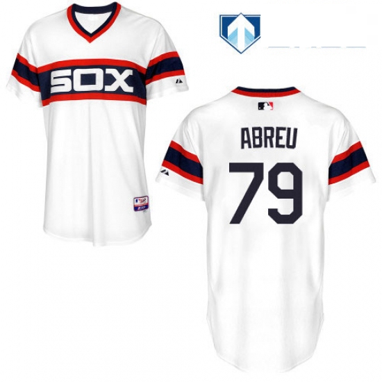 Mens Majestic Chicago White Sox 79 Jose Abreu White Alternate Flex Base Authentic Collection MLB Jer