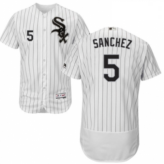 Mens Majestic Chicago White Sox 5 Yolmer Sanchez White Home Flex Base Authentic Collection MLB Jerse