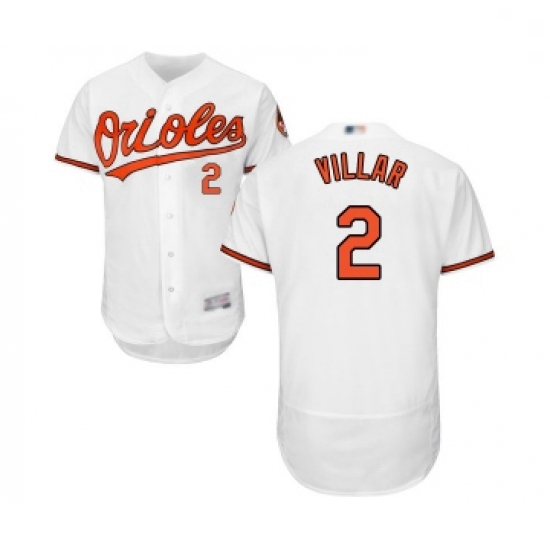 Mens Baltimore Orioles 2 Jonathan Villar White Home Flex Base Authentic Collection Baseball Jersey