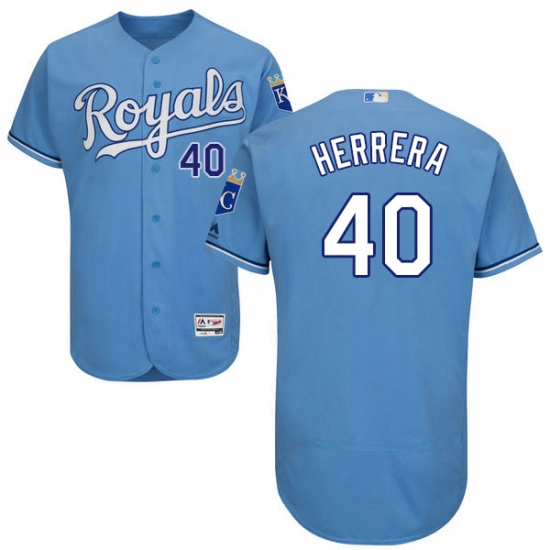 Mens Majestic Kansas City Royals 40 Kelvin Herrera Light Blue Alternate Flex Base Authentic Collecti