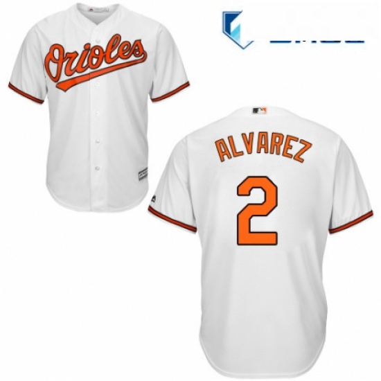 Mens Majestic Baltimore Orioles 2 Pedro Alvarez Replica White Home Cool Base MLB Jersey