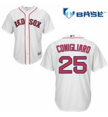 Mens Majestic Boston Red Sox 25 Tony Conigliaro Replica White Home Cool Base MLB Jersey