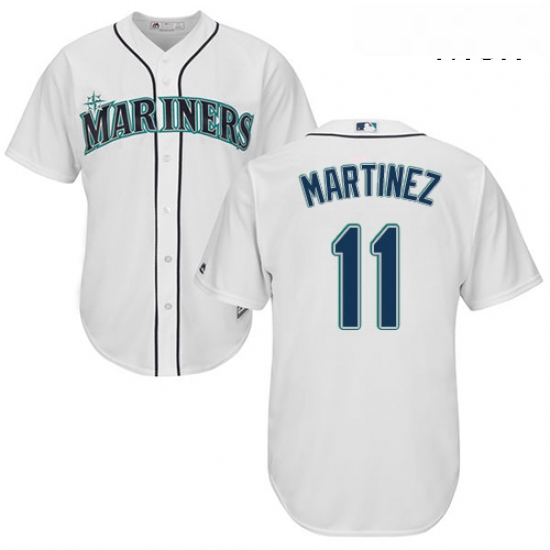 Mens Majestic Seattle Mariners 11 Edgar Martinez Replica White Home Cool Base MLB Jersey