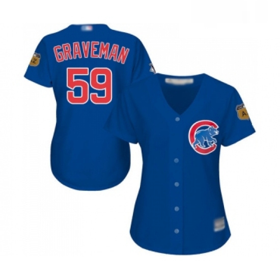 Womens Chicago Cubs 59 Kendall Graveman Authentic Royal Blue Alternate Baseball Jersey