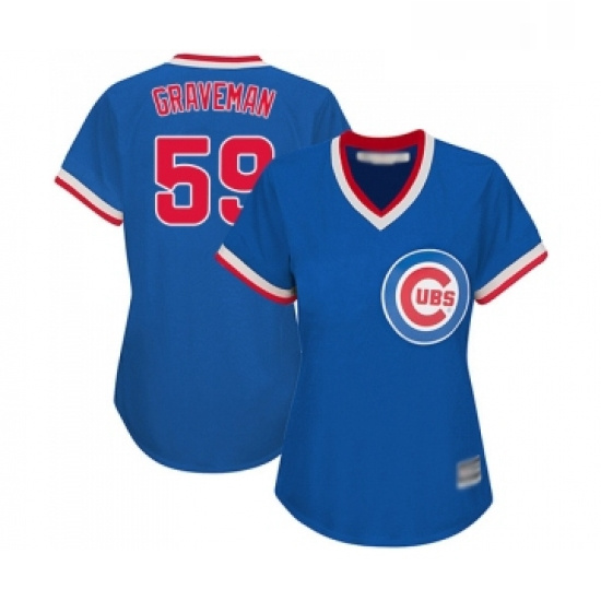 Womens Chicago Cubs 59 Kendall Graveman Authentic Royal Blue Cooperstown Baseball Jersey