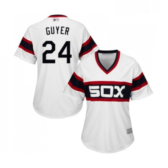 Womens Chicago White Sox 24 Brandon Guyer Replica White 2013 Alternate Home Cool Base Baseball Jerse