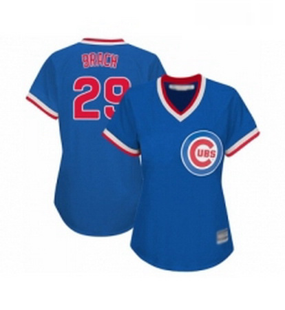 Womens Chicago Cubs 29 Brad Brach Authentic Royal Blue Cooperstown Baseball Jersey