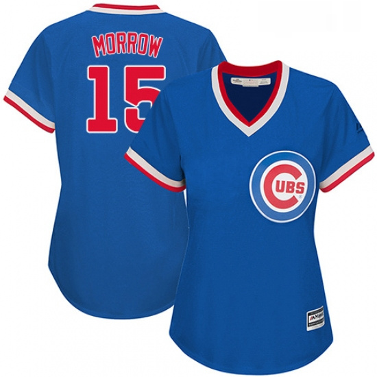 Womens Majestic Chicago Cubs 15 Brandon Morrow Replica Royal Blue Cooperstown MLB Jersey