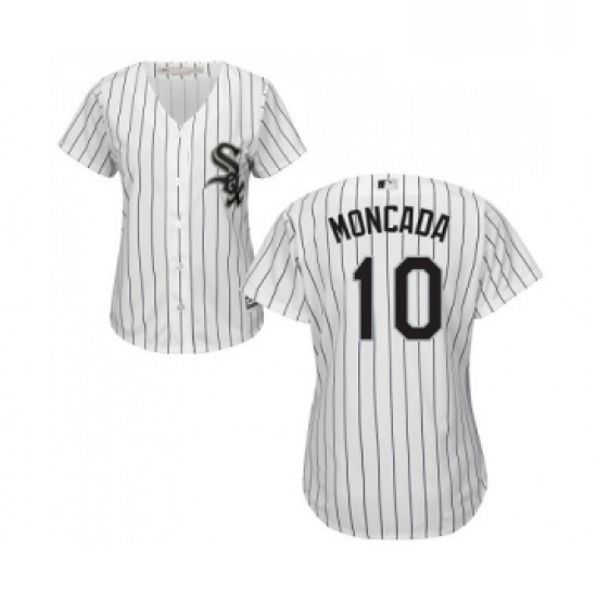 Womens Majestic Chicago White Sox 10 Yoan Moncada Replica White Home Cool Base MLB Jerseys