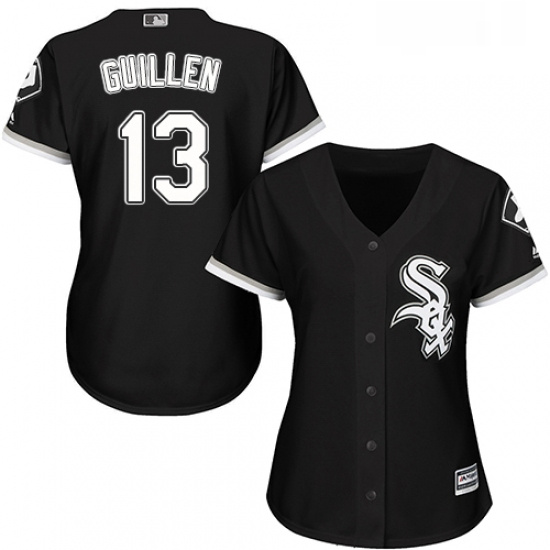 Womens Majestic Chicago White Sox 13 Ozzie Guillen Authentic Black Alternate Home Cool Base MLB Jers