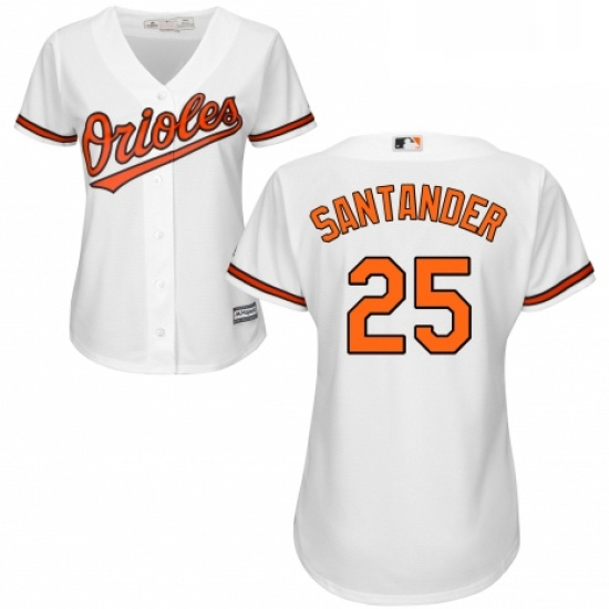 Womens Majestic Baltimore Orioles 25 Anthony Santander Authentic White Home Cool Base MLB Jersey