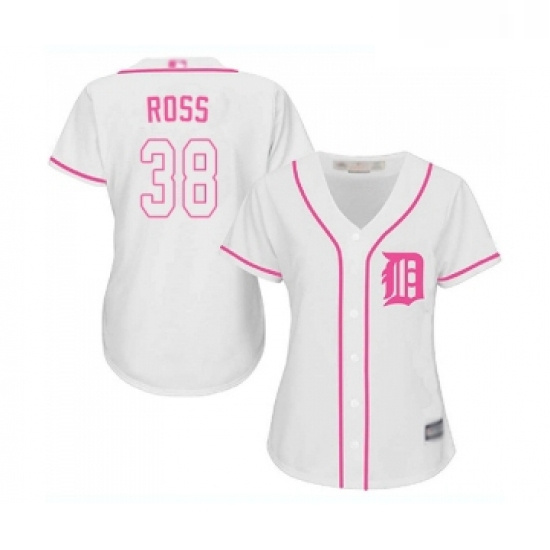 Womens Detroit Tigers 38 Tyson Ross Replica White Fashion Cool Base Baseball Jersey