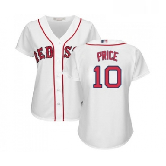 Womens Boston Red Sox 10 David Price Replica White Home Baseball Jersey