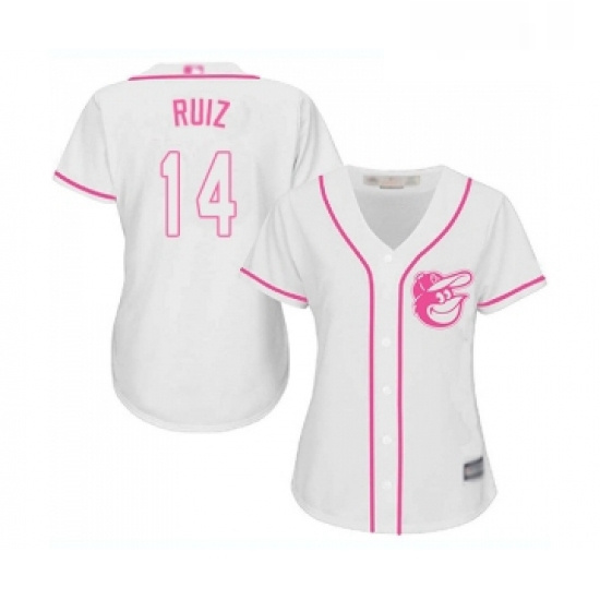 Womens Baltimore Orioles 14 Rio Ruiz Replica White Fashion Cool Base Baseball Jersey