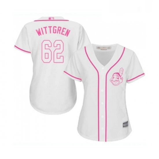 Womens Cleveland Indians 62 Nick Wittgren Replica White Fashion Cool Base Baseball Jersey