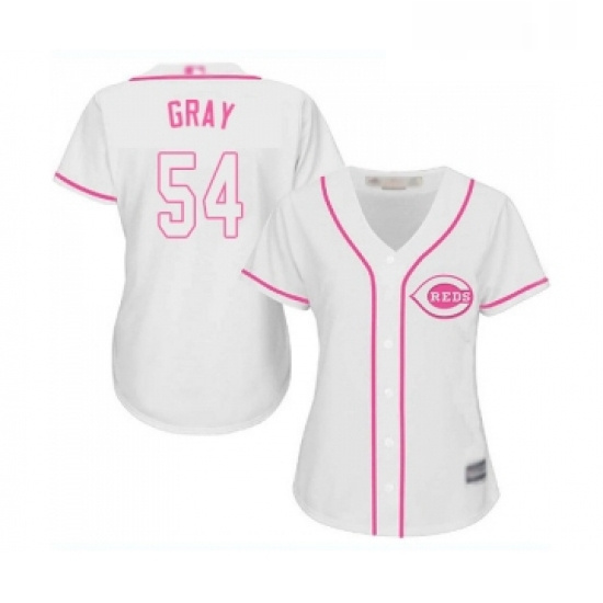 Womens Cincinnati Reds 54 Sonny Gray Replica White Fashion Cool Base Baseball Jersey