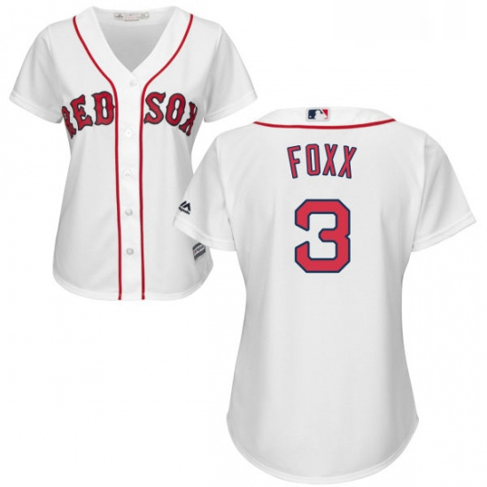 Womens Majestic Boston Red Sox 3 Jimmie Foxx Replica White Home MLB Jersey