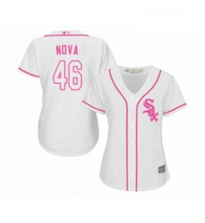 Womens Chicago White Sox 46 Ivan Nova Replica White Fashion Cool Base Baseball Jersey