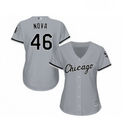 Womens Chicago White Sox 46 Ivan Nova Replica Grey Road Cool Base Baseball Jersey