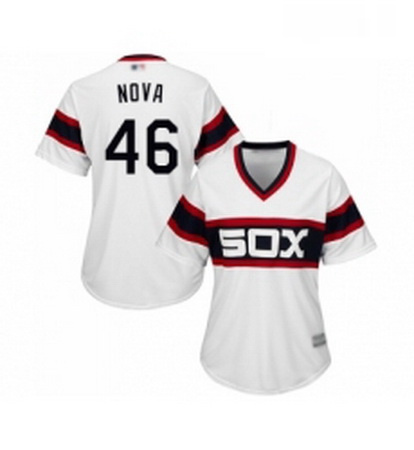 Womens Chicago White Sox 46 Ivan Nova Authentic White 2013 Alternate Home Cool Base Baseball Jersey