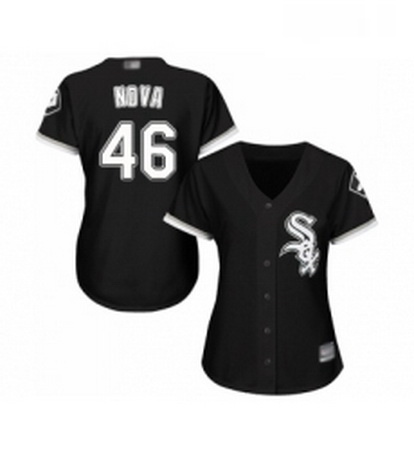 Womens Chicago White Sox 46 Ivan Nova Replica Black Alternate Home Cool Base Baseball Jersey